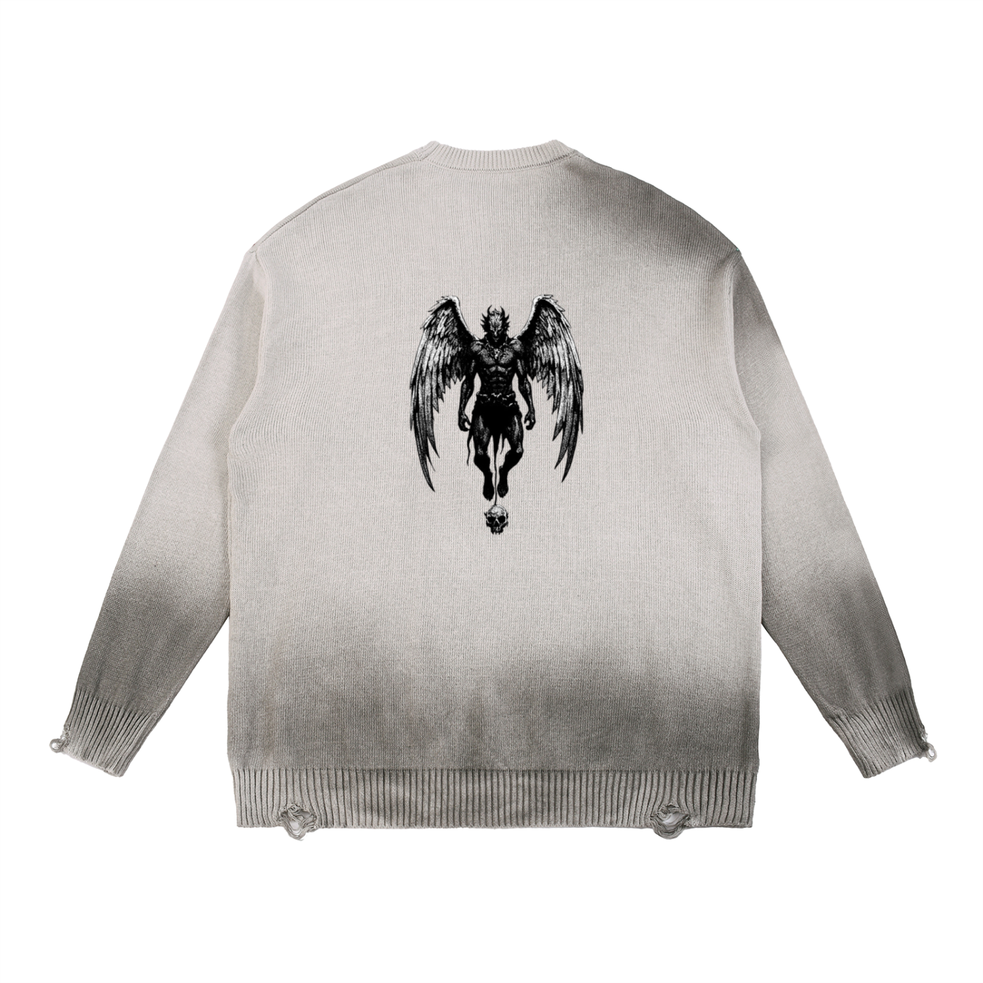 Distressed Graphic Ripped Sweater